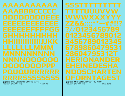 Mid Century Gothic Letter Number Alphabet