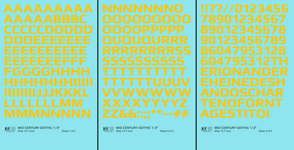 Mid Century Gothic Letter Number Alphabet