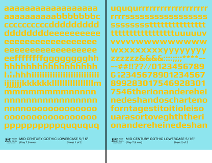 Lowercase Mid Century Gothic Letter Alphabet