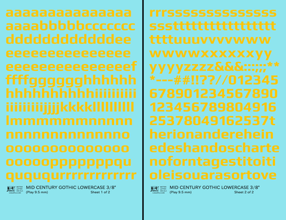 Lowercase Mid Century Gothic Letter Alphabet