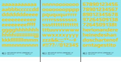 Lowercase Mid Century Gothic Letter Alphabet