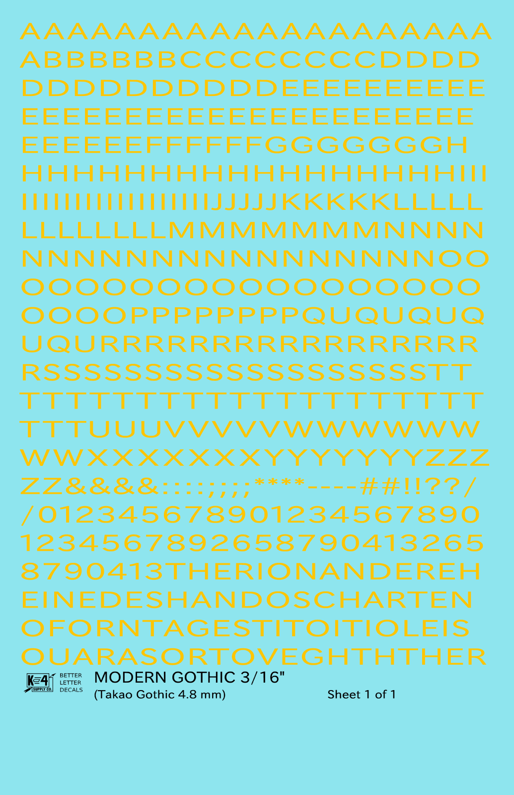 Modern Gothic Letter Number Alphabet