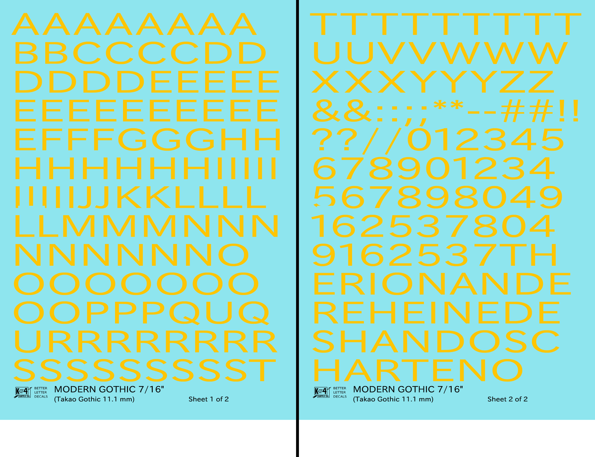 Modern Gothic Letter Number Alphabet