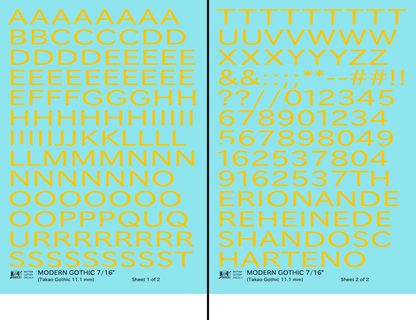 Modern Gothic Letter Number Alphabet