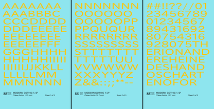 Modern Gothic Letter Number Alphabet