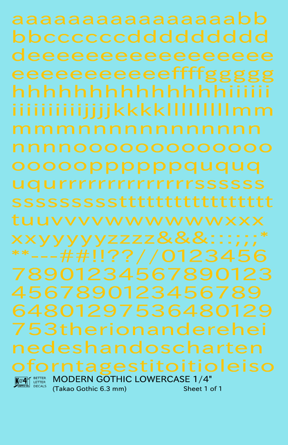 Lowercase Modern Gothic Letter Number Alphabet