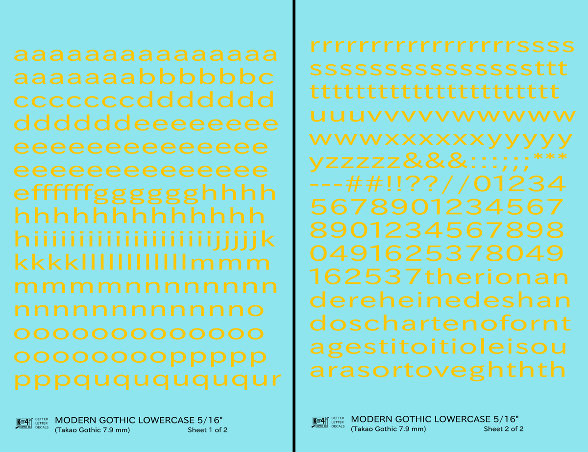 Lowercase Modern Gothic Letter Number Alphabet