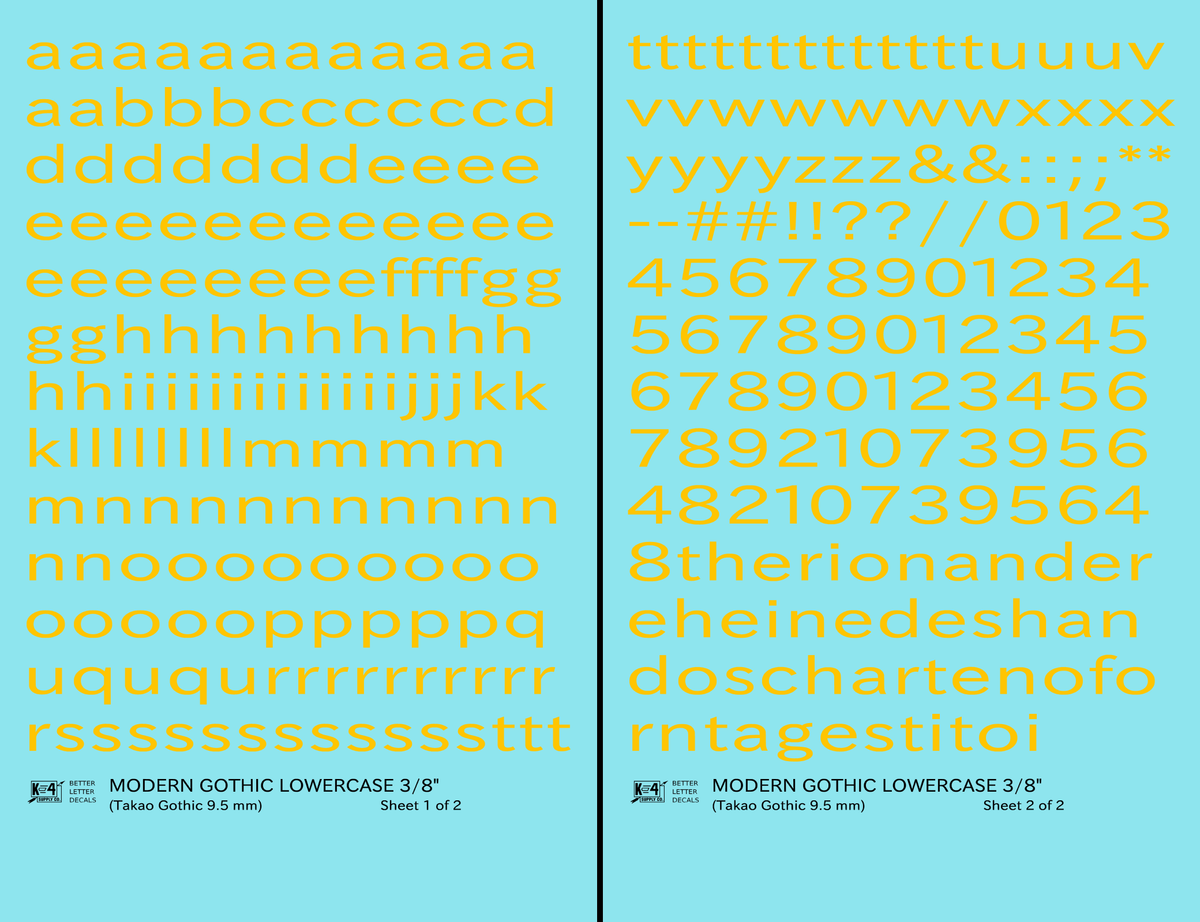 Lowercase Modern Gothic Letter Number Alphabet