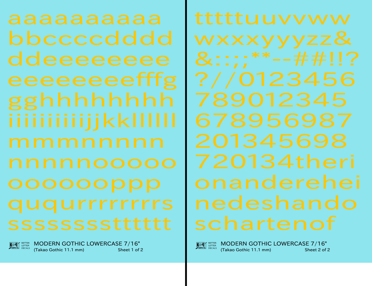 Lowercase Modern Gothic Letter Number Alphabet