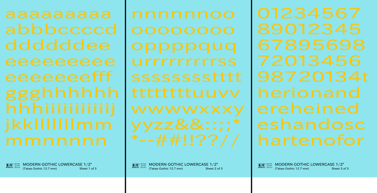 Lowercase Modern Gothic Letter Number Alphabet