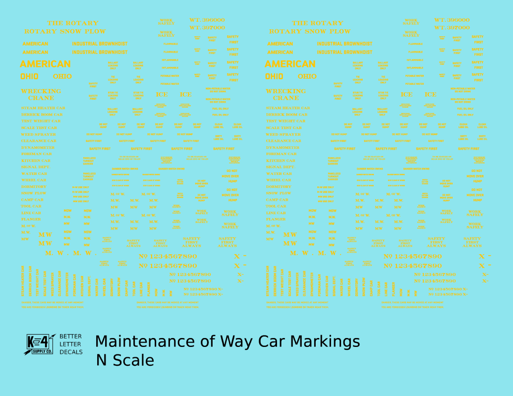 Maintenance Of Way (MOW) Data and Markings