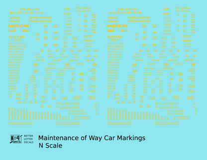 Maintenance Of Way (MOW) Data and Markings