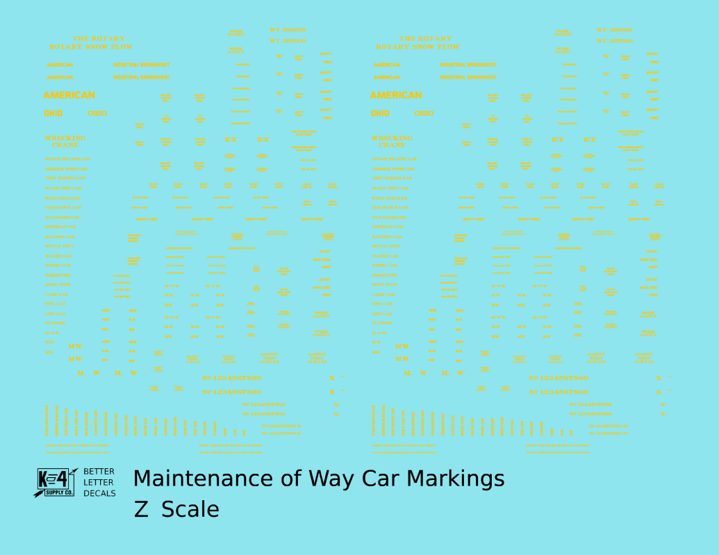 Maintenance Of Way (MOW) Data and Markings