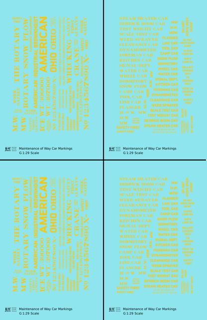 Maintenance Of Way (MOW) Data and Markings