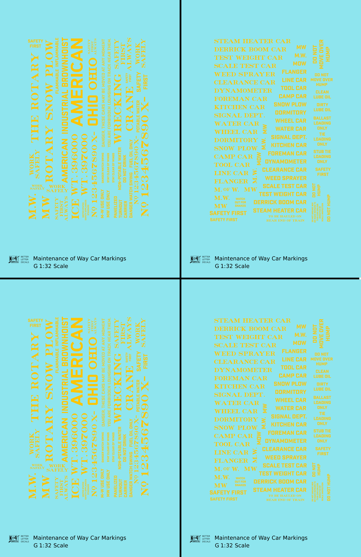 Maintenance Of Way (MOW) Data and Markings