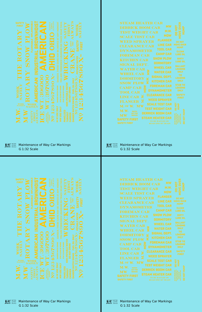 Maintenance Of Way (MOW) Data and Markings