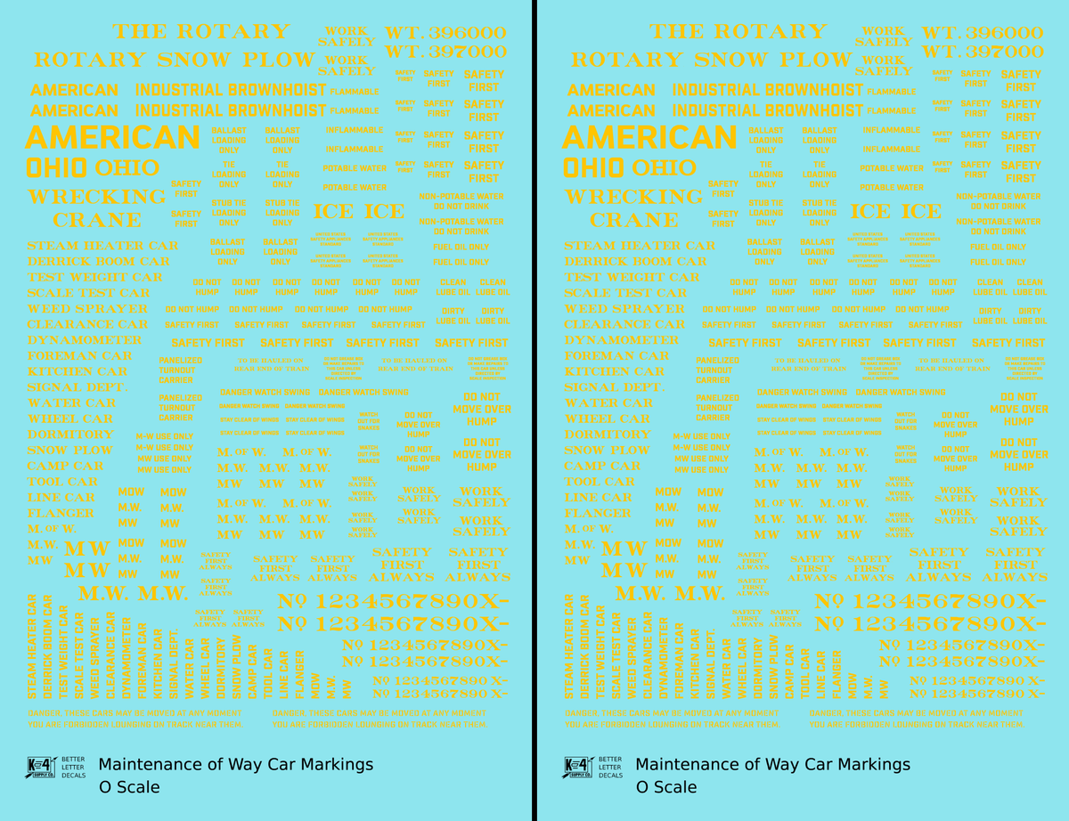 Maintenance Of Way (MOW) Data and Markings