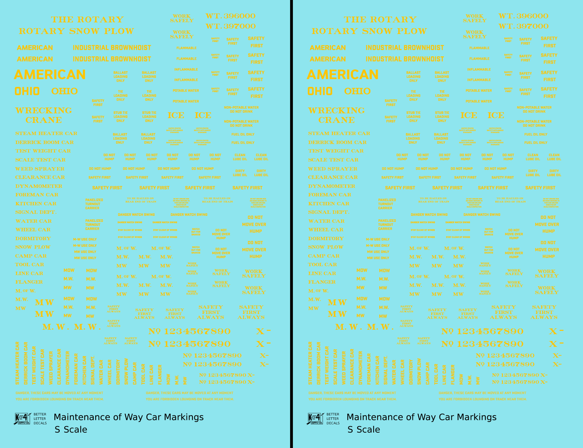 Maintenance Of Way (MOW) Data and Markings
