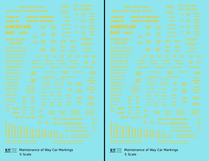 Maintenance Of Way (MOW) Data and Markings