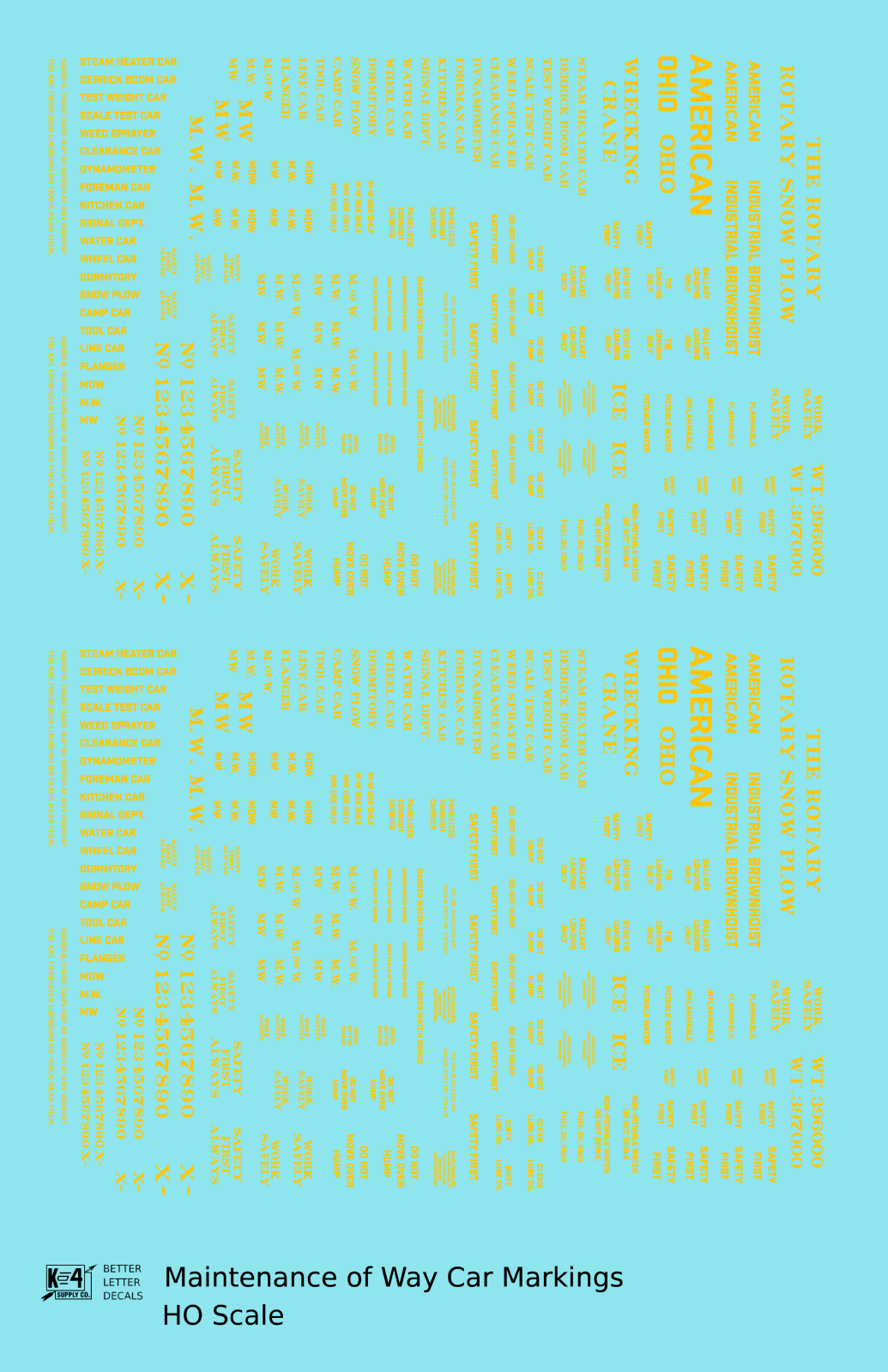 Maintenance Of Way (MOW) Data and Markings
