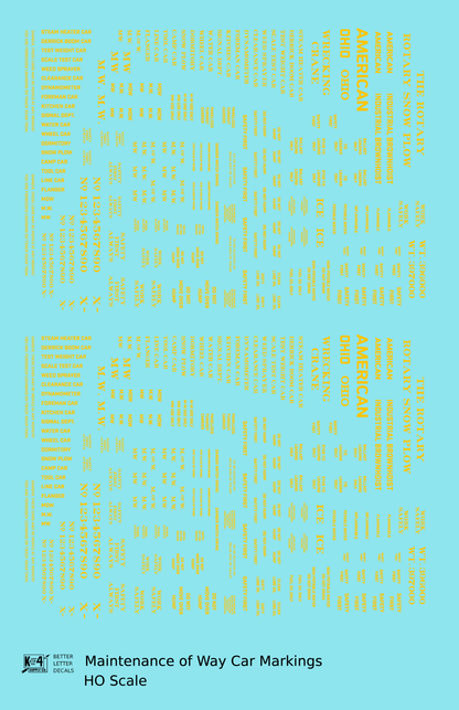 Maintenance Of Way (MOW) Data and Markings