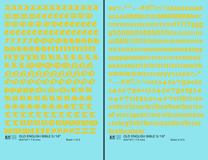 Old English Bible Letter Number Alphabet