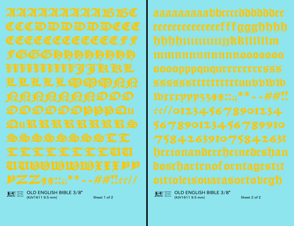 Old English Bible Letter Number Alphabet