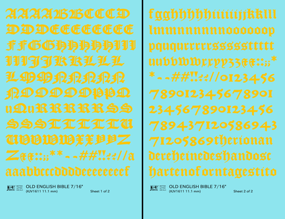 Old English Bible Letter Number Alphabet