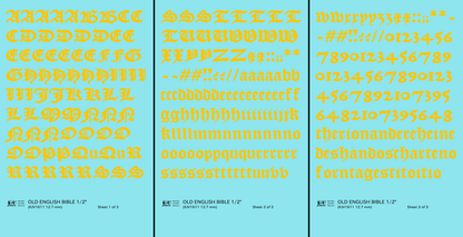 Old English Bible Letter Number Alphabet