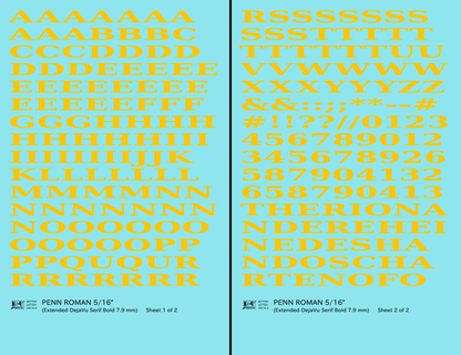 Penn Roman Letter Number Alphabet