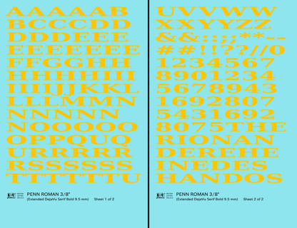 Penn Roman Letter Number Alphabet
