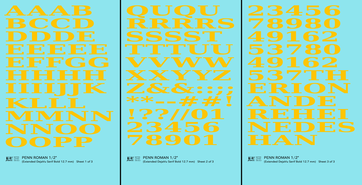 Penn Roman Letter Number Alphabet