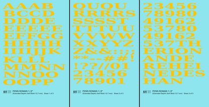 Penn Roman Letter Number Alphabet