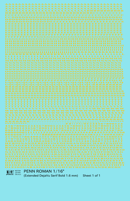 Penn Roman Letter Number Alphabet