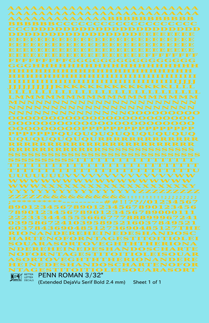 Penn Roman Letter Number Alphabet