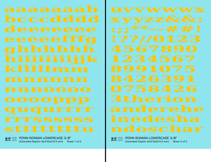 Lowercase Penn Roman Letter Number Alphabet