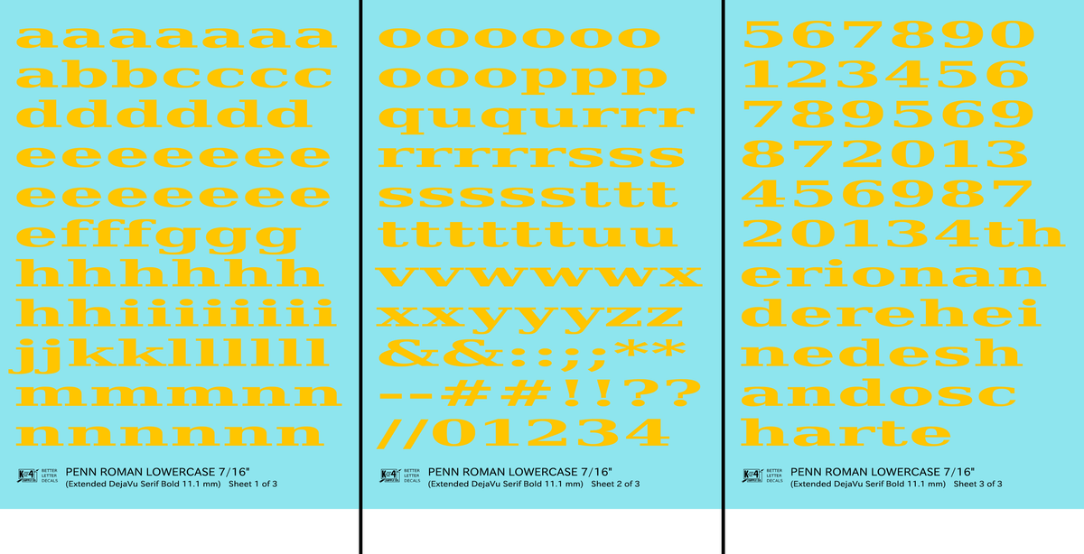 Lowercase Penn Roman Letter Number Alphabet