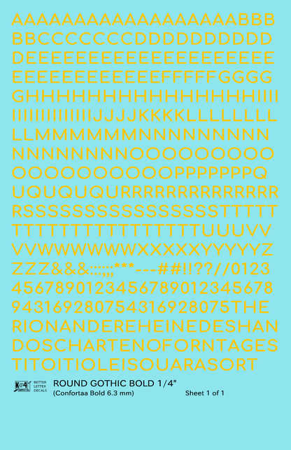 Round Modern Gothic Bold Letter Number Alphabet