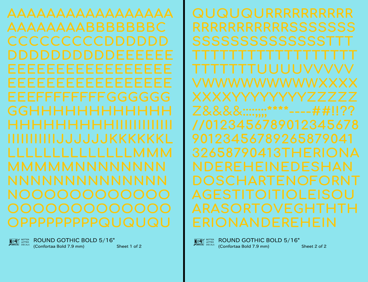 Round Modern Gothic Bold Letter Number Alphabet