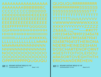 Round Modern Gothic Bold Letter Number Alphabet