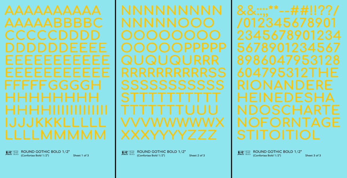 Round Modern Gothic Bold Letter Number Alphabet