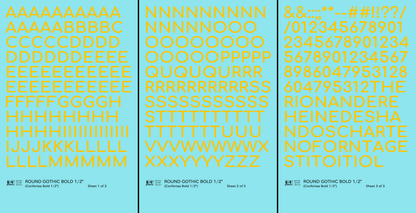 Round Modern Gothic Bold Letter Number Alphabet