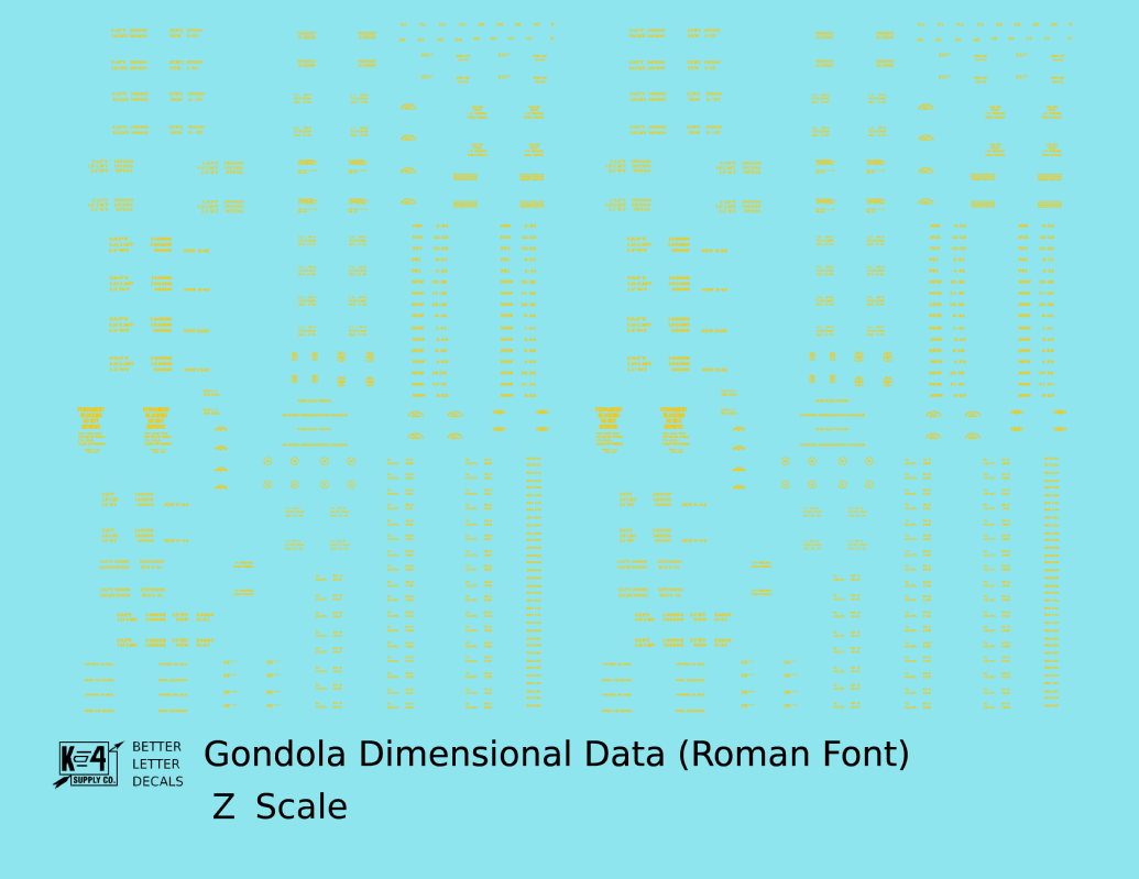 Dimensional and Weight Data Gondola Railroad Roman