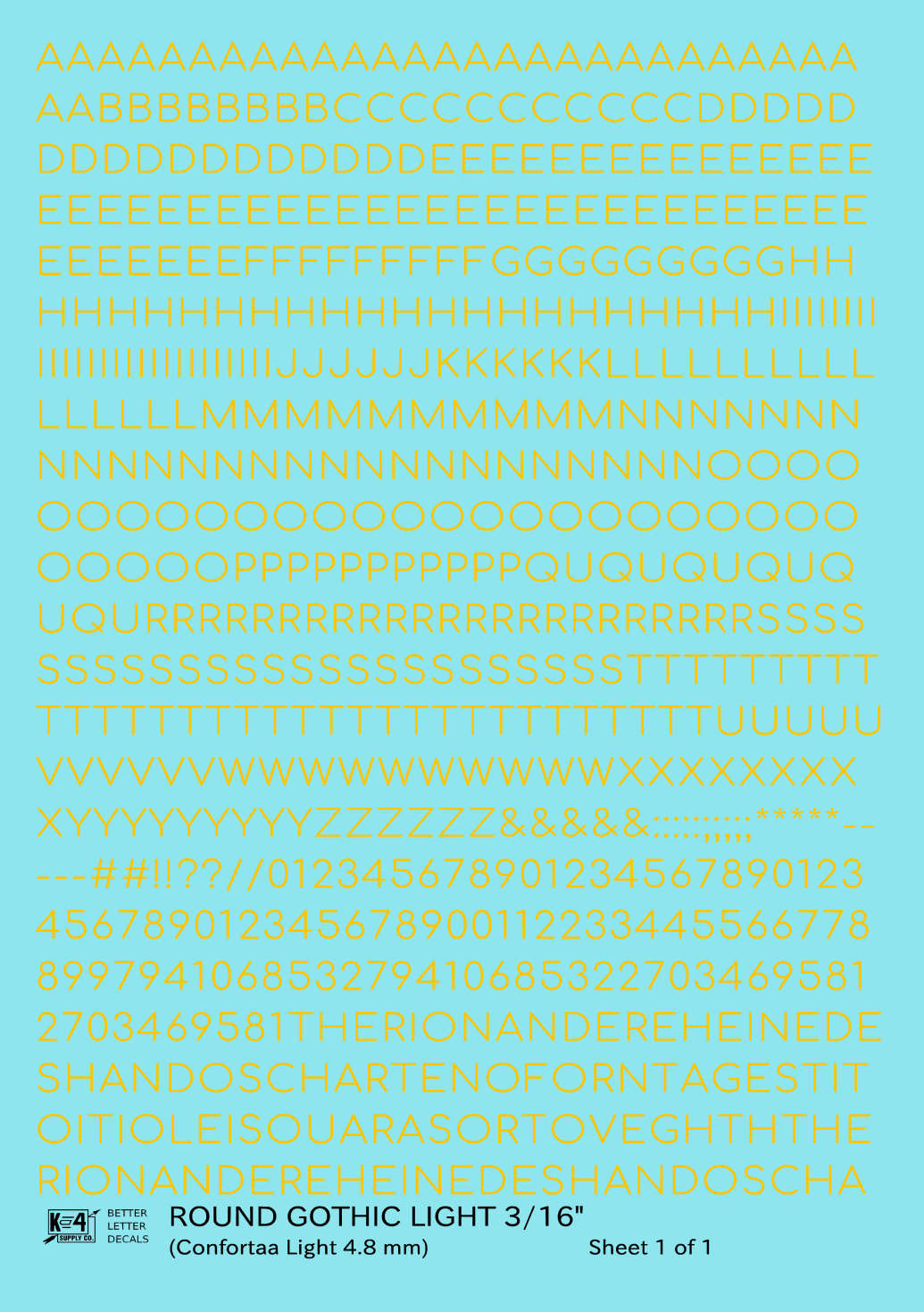 Round Modern Gothic Light Letter Number Alphabet