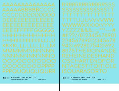 Round Modern Gothic Light Letter Number Alphabet