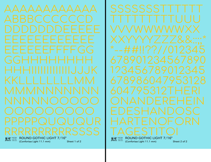Round Modern Gothic Light Letter Number Alphabet