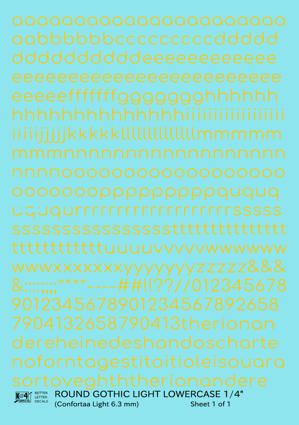 Lowercase Round Modern Gothic Light Letter