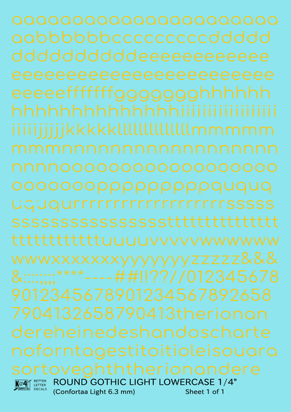 Lowercase Round Modern Gothic Light Letter