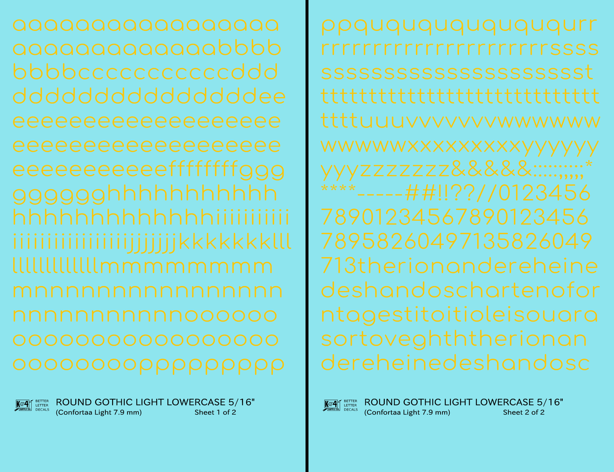 Lowercase Round Modern Gothic Light Letter