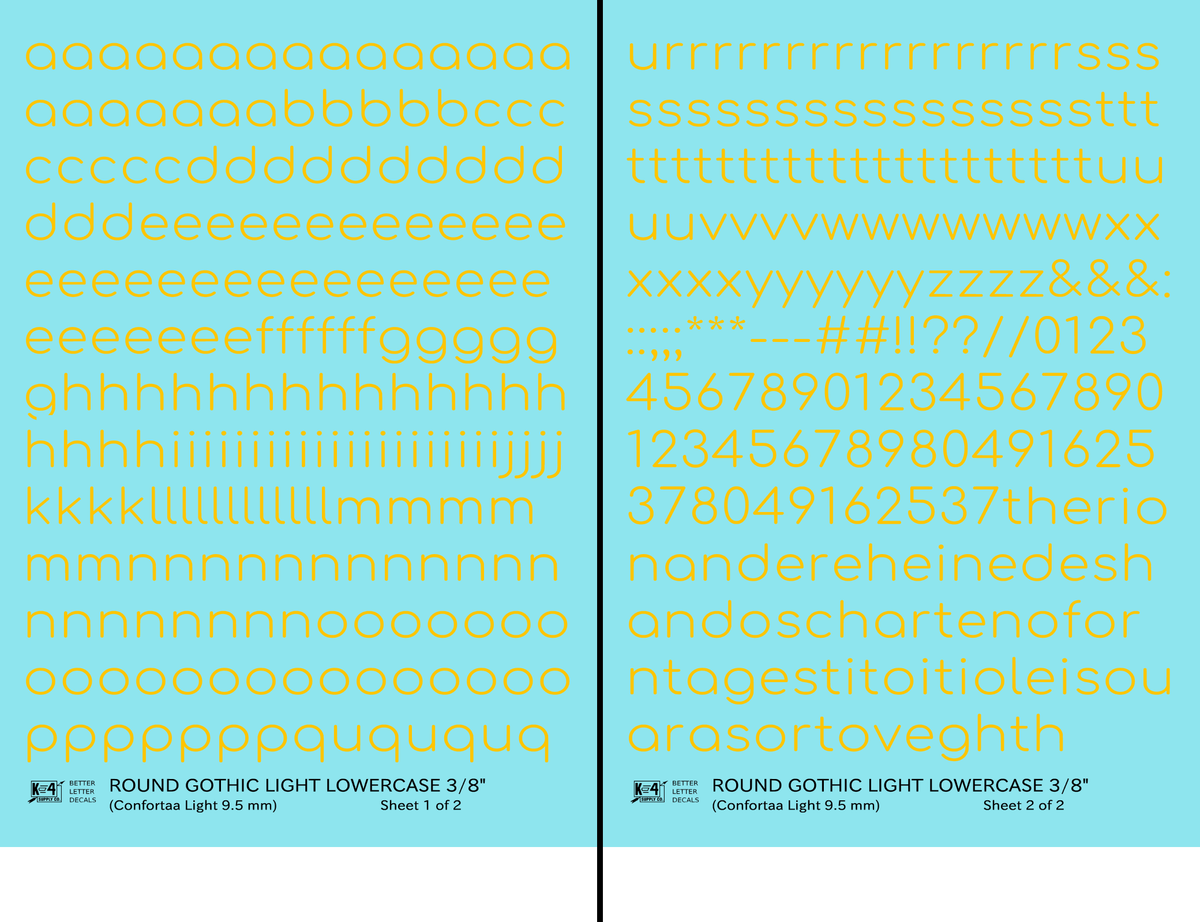 Lowercase Round Modern Gothic Light Letter